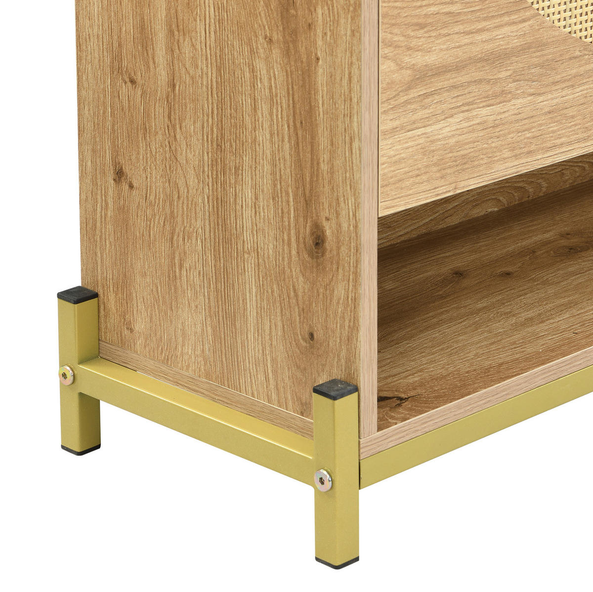 SCHUHSCHRANK 108,5/100/24 cm Holzfarbe aus MDF mit oberer Ablage - Naturfarben, Holzwerkstoff (108.5/100/24cm) - OKMYHOME