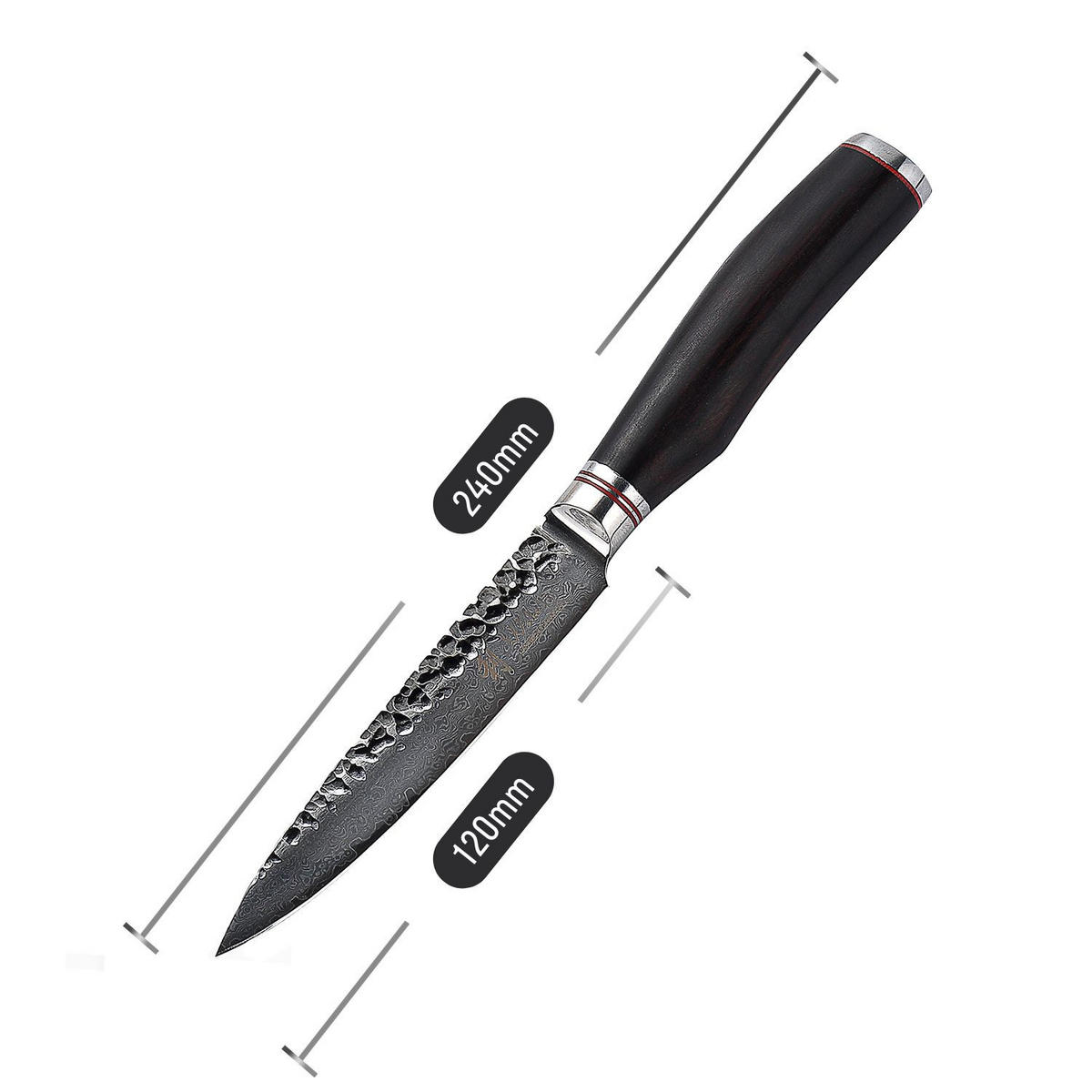 ALLZWECKMESSER 12 cm - Schwarz, Holz/Metall (24cm) - Wakoli