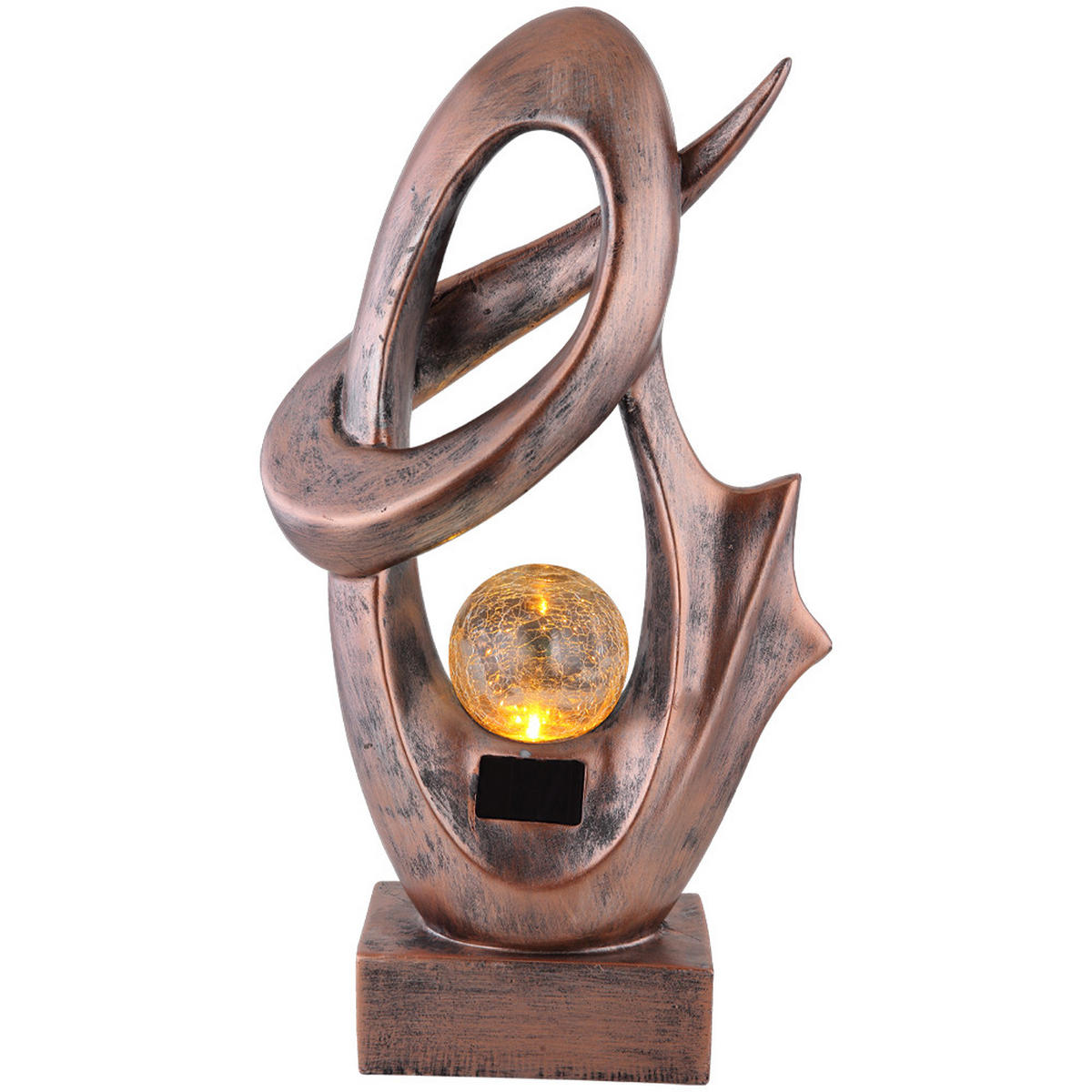 LED AUSSENLEUCHTE Crackle Glas Bronze - Bronzefarben, Glas (25.5/11/45cm) - Globo Lighting