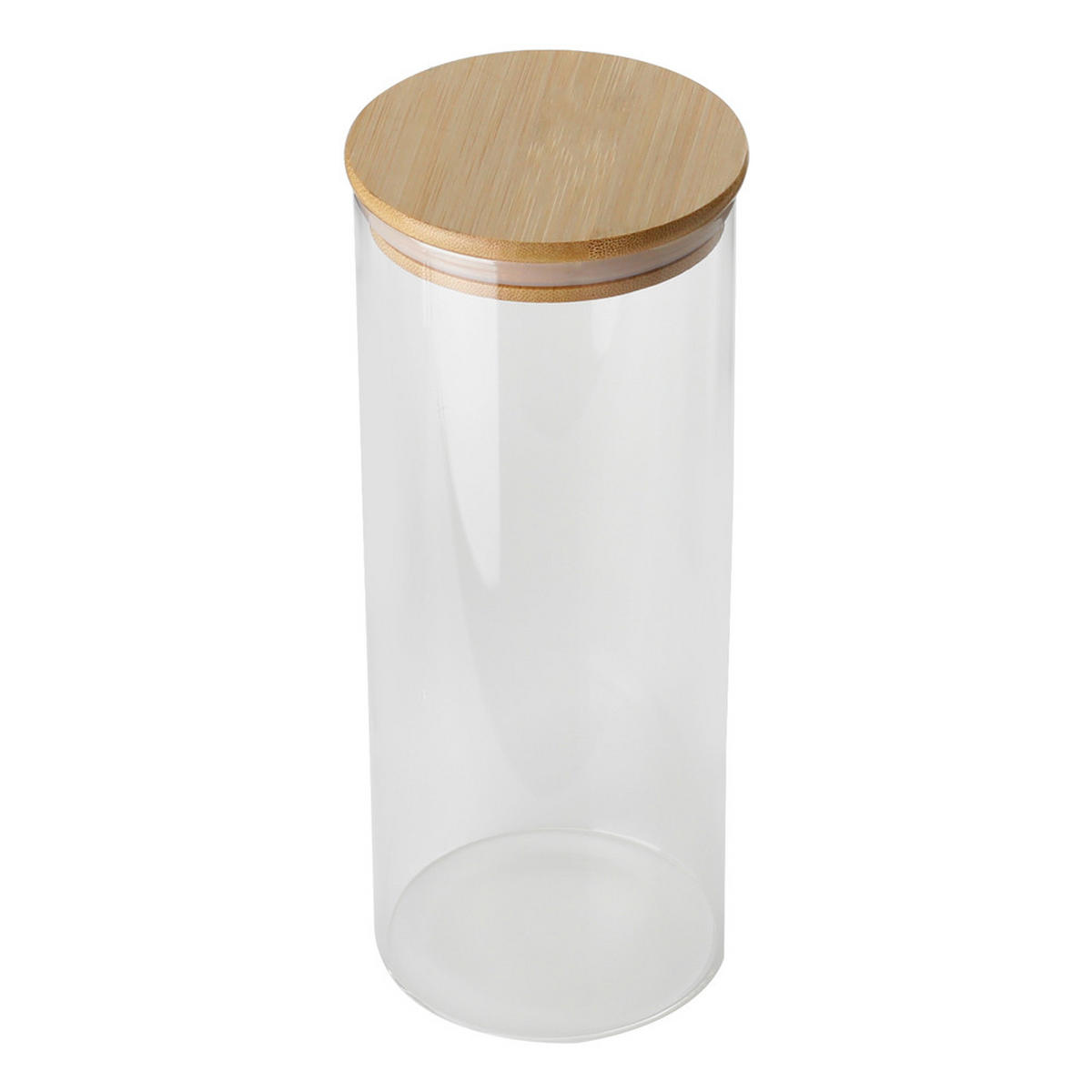 VORRATSGLAS-SET 10er-Set mit Bambusdeckeln – luftdicht beschriftbar und spülmaschinengeeignet Dose mit Deckel - Transparent/Weiß, Glas/Holz (6.5/12/6.5cm) - Livingandhome
