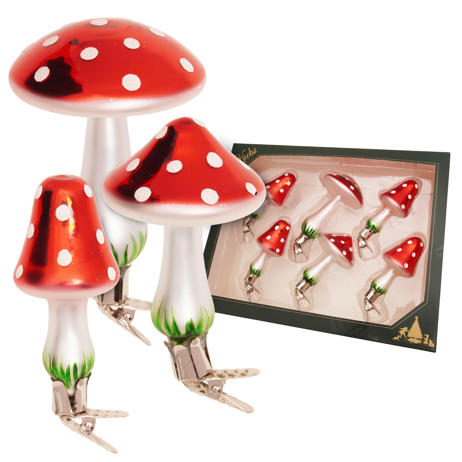 Krebs Glas Lauscha Christbaumschmuck Rot 7x12x7 cm