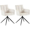 ARMLEHNENSTUHL 2er Set Stoff Creme - Creme/Schwarz, Textil/Metall (59/87/59cm) - CLP