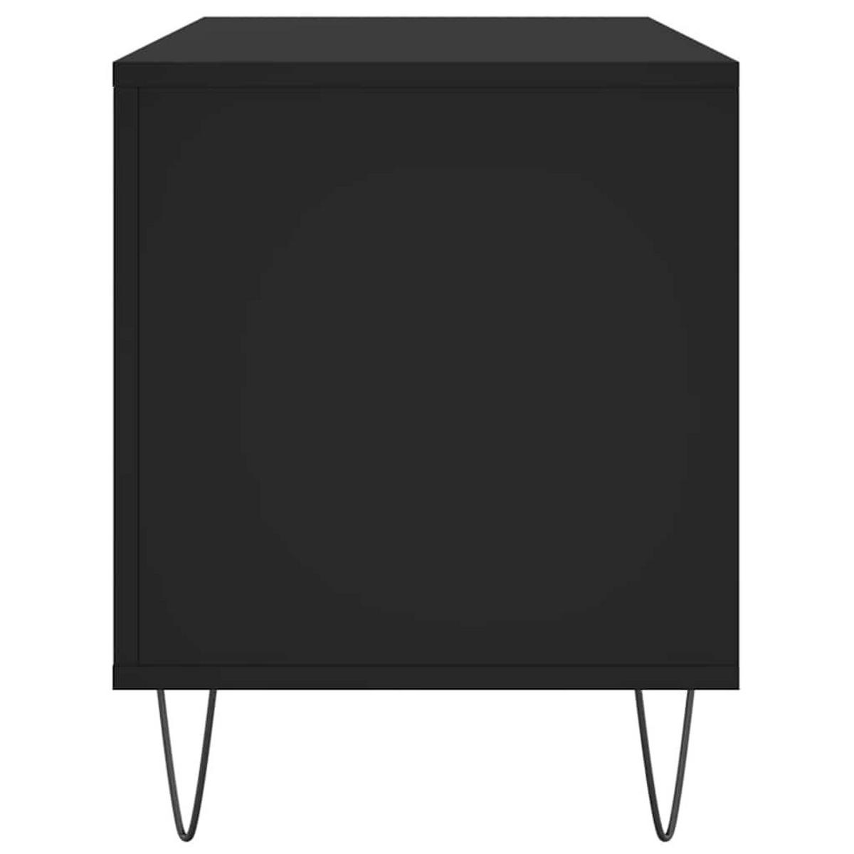 PLATTENSCHRANK Schwarz 100/38/48 Cm Holzwerkstoff - Schwarz, Holzwerkstoff (38/48/100cm) - vidaXL