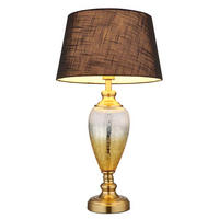 LED TISCHLEUCHTE Schwarz Glas Textil - Schwarz, Glas (38/38/66cm) - Globo Lighting