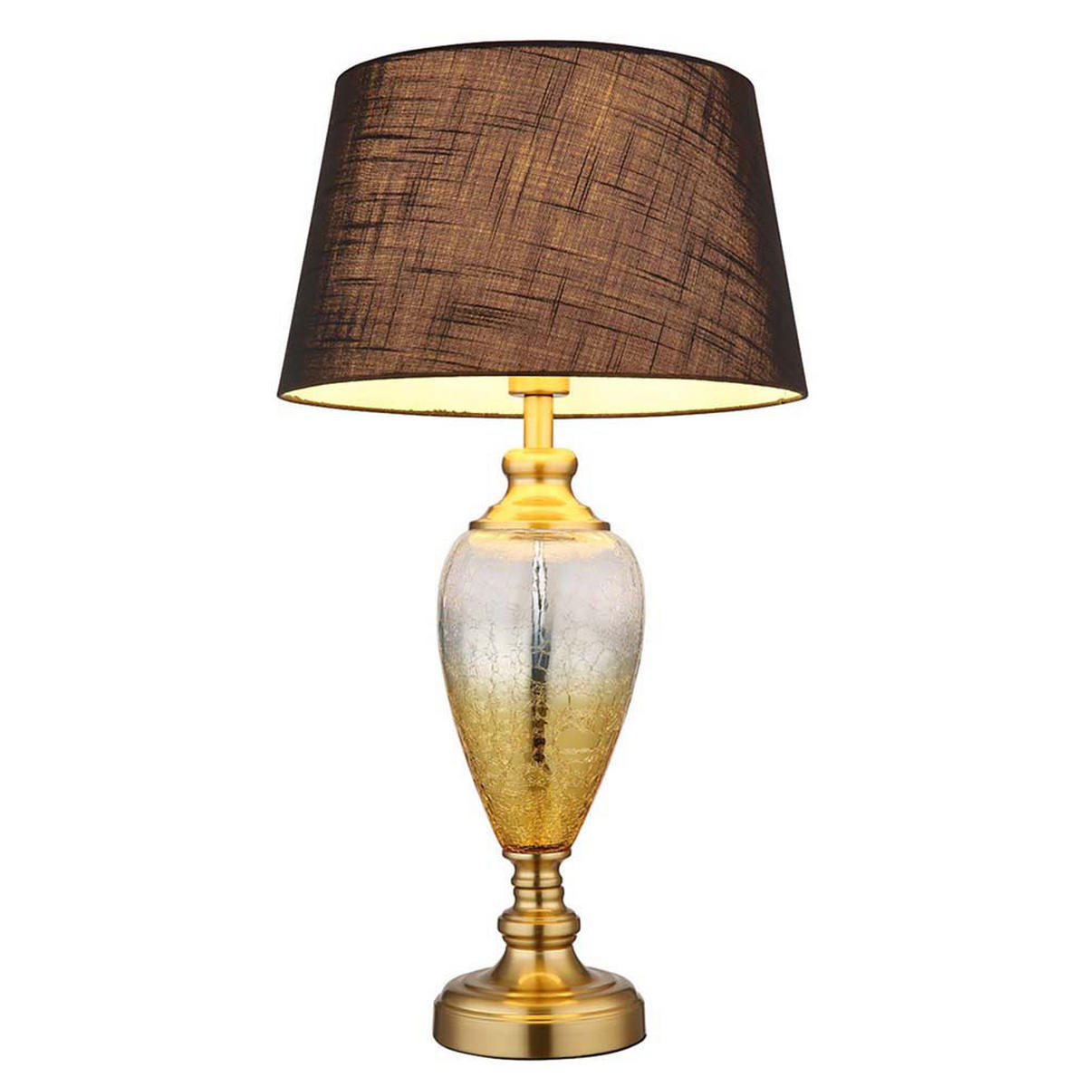 LED TISCHLEUCHTE Schwarz Glas Textil - Schwarz, Glas (38/38/66cm) - Globo Lighting