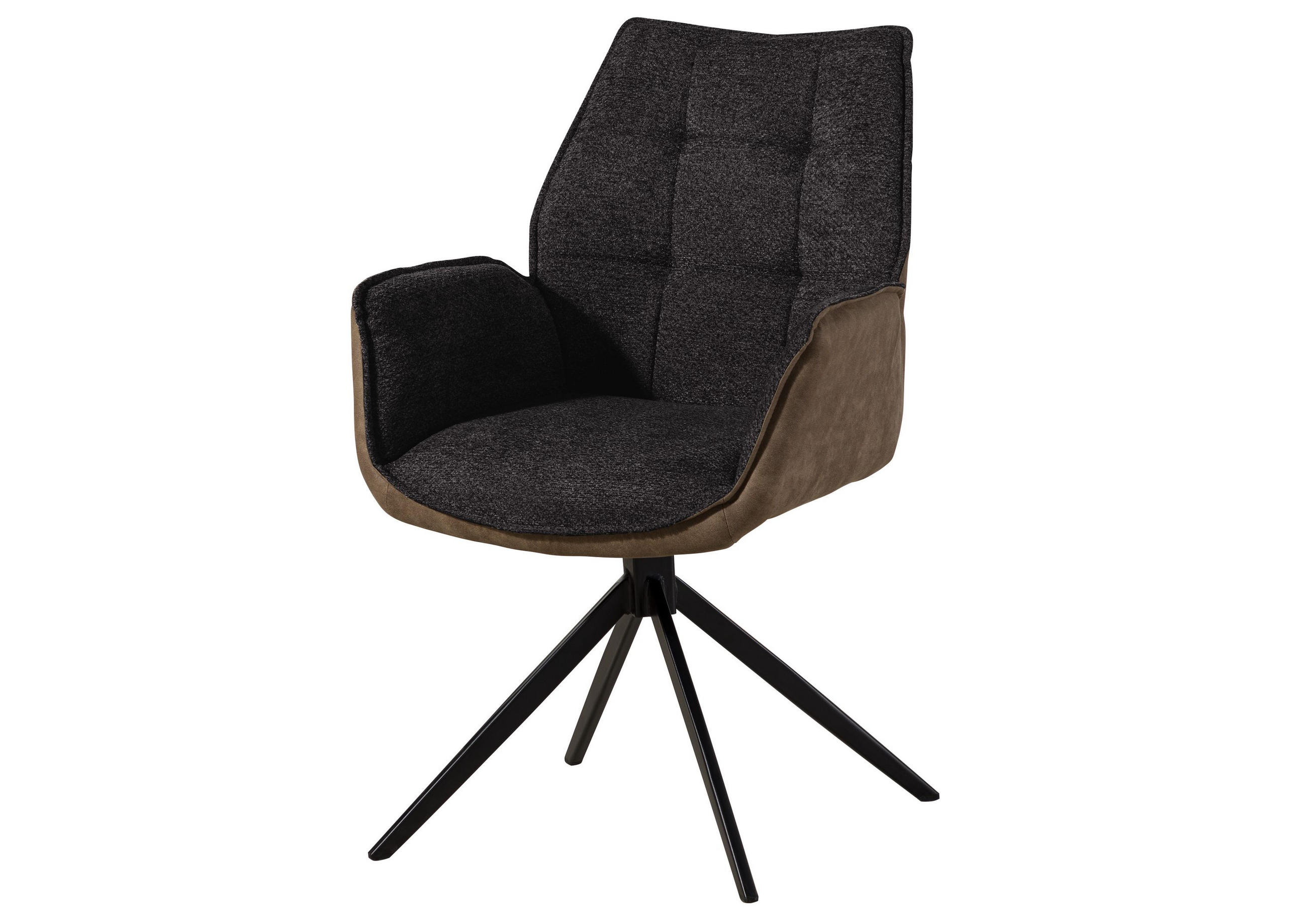 STUHL 100% Polyester 61 x 61 x 89 cm dunkelgrau / braun POLSTERSTÜHLE #103 - Grau, Kunststoff (61/89/61cm) - Massivmoebel24