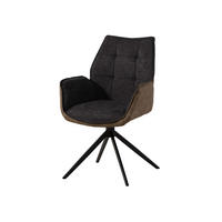 STUHL 100% Polyester 61 x 61 x 89 cm dunkelgrau / braun POLSTERSTÜHLE #103 - Grau, Kunststoff (61/89/61cm) - Massivmoebel24