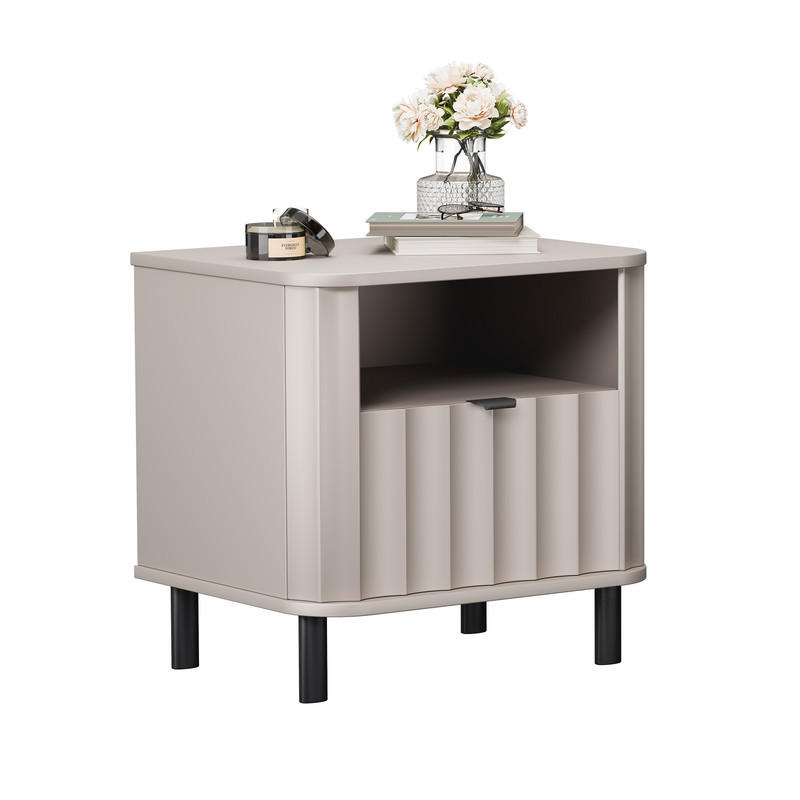 NACHTSCHRANK VITA 59/41/57 cm Lehmgrau - Grau, Holzwerkstoff/Metall (59/57/40.5cm) - Idohome