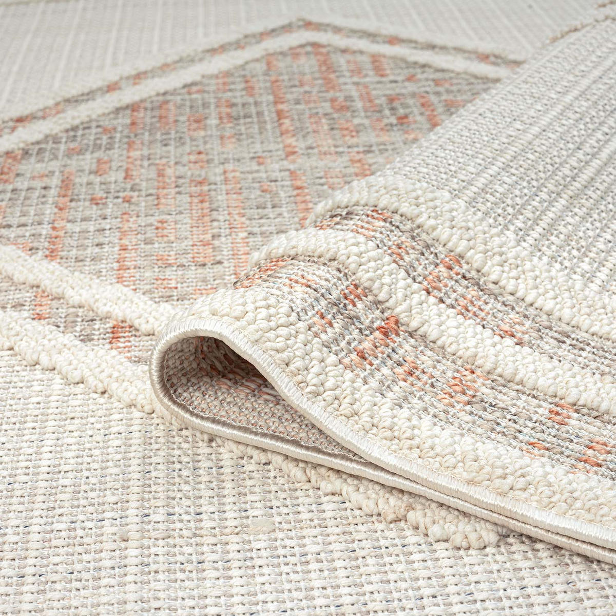 KURZFLOR-TEPPICH Lindo 8853 Terra 200x200 cm Rund - Creme, Textil (200/200cm) - carpet city