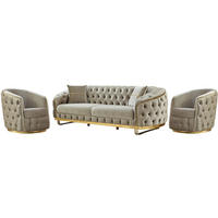 SITZGARNITUR Bellezza Taupe Stellvariante:2+1+1 - Taupe, Holz (175/85/95cm) - Villa Möbel