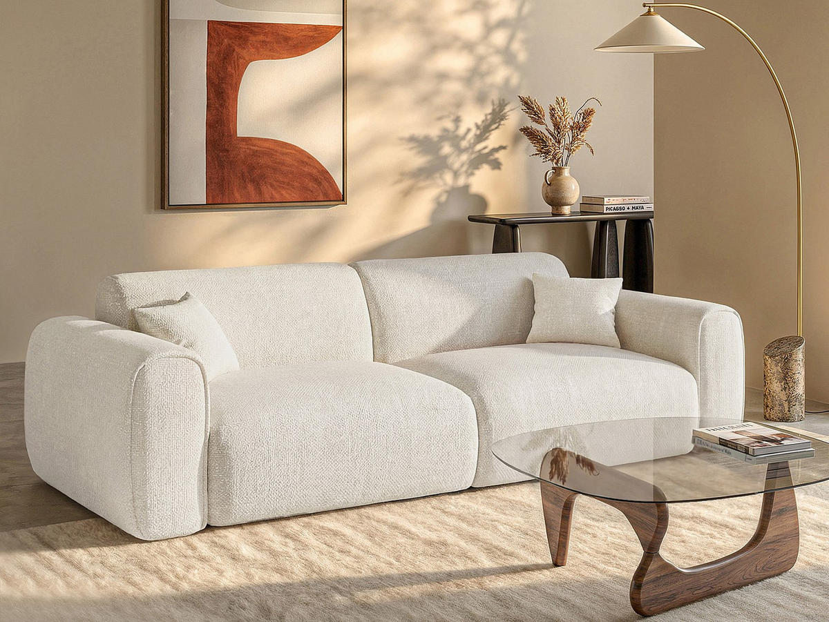 SCHLAFSOFA - 4 Personen-Sitzer - Stoff - Beige - - Beige, Textil (236/73/100cm) - Vente-Unique
