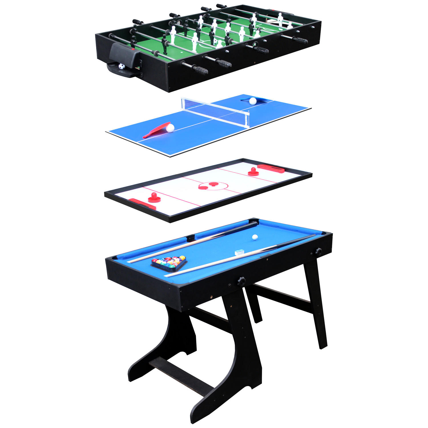 MULTI-SPIELTISCH - Schwarz, Holzwerkstoff (61/106.6cm) - Happy Garden