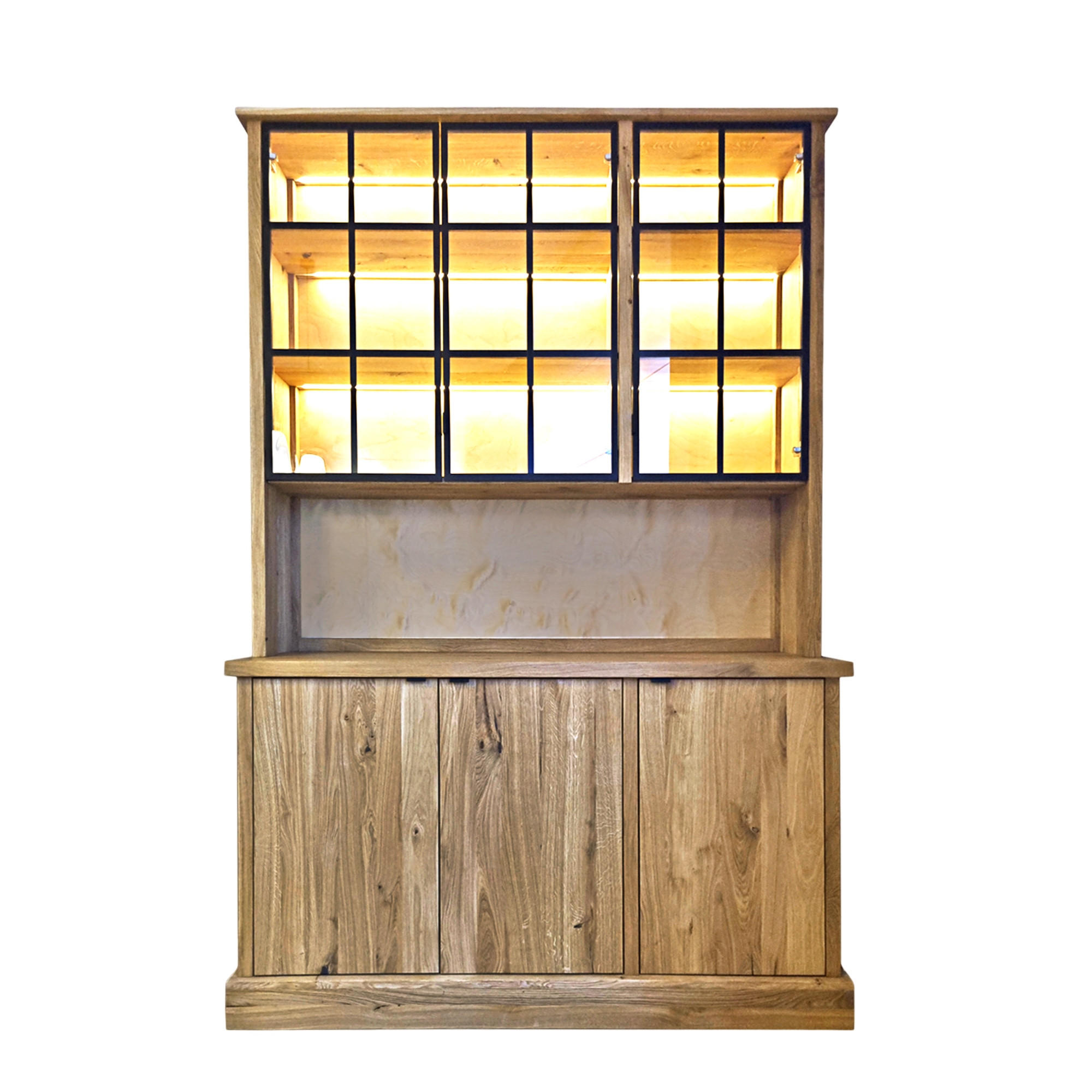 ANRICHTE aus Eiche mit Beleuchtung MARINO I - Eichefarben, Holz (175/225/50cm) - Rawood Furniture