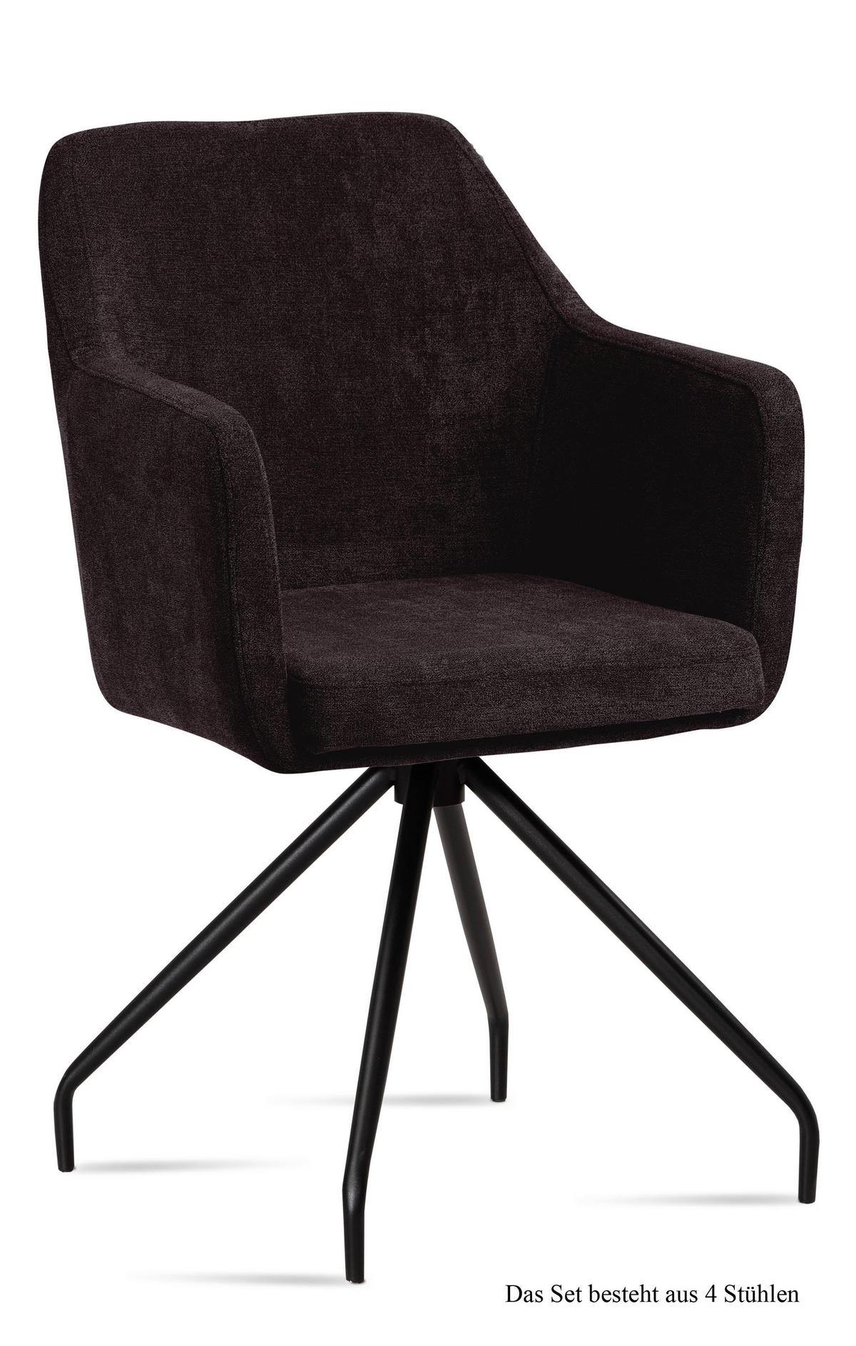 ARMLEHNSTUHL (4er-Set) Dijana 57x87x60 Schwarz/Espresso - Dunkelbraun/Schwarz, Kunststoff (60/87/57cm) - 58aufmkessel