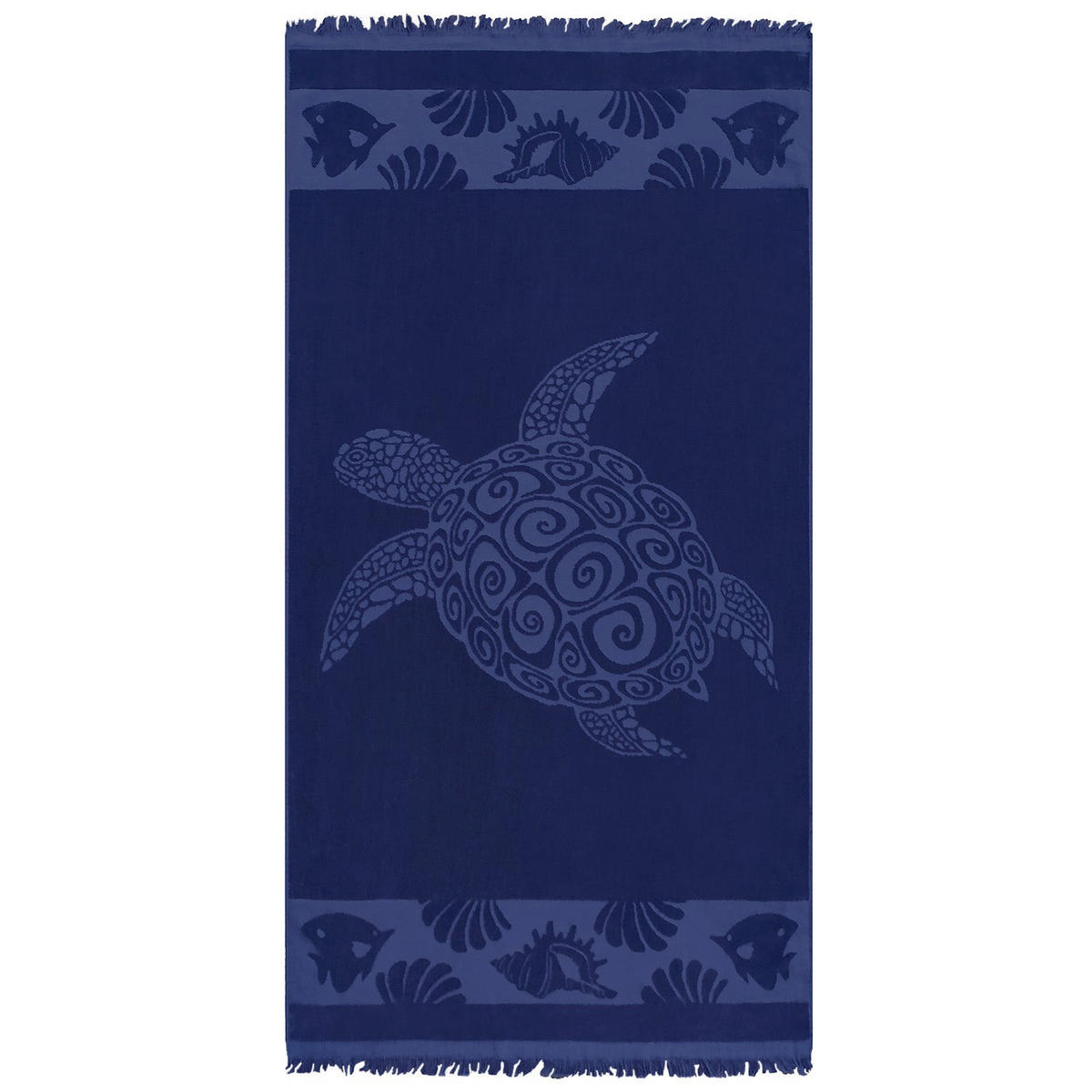 STRANDTUCH Frottee Velours Jacquard Blau 90x170 340g/m² - Kelly - Blau, Textil (170/90cm) - LE COMPTOIR DE LA PLAGE