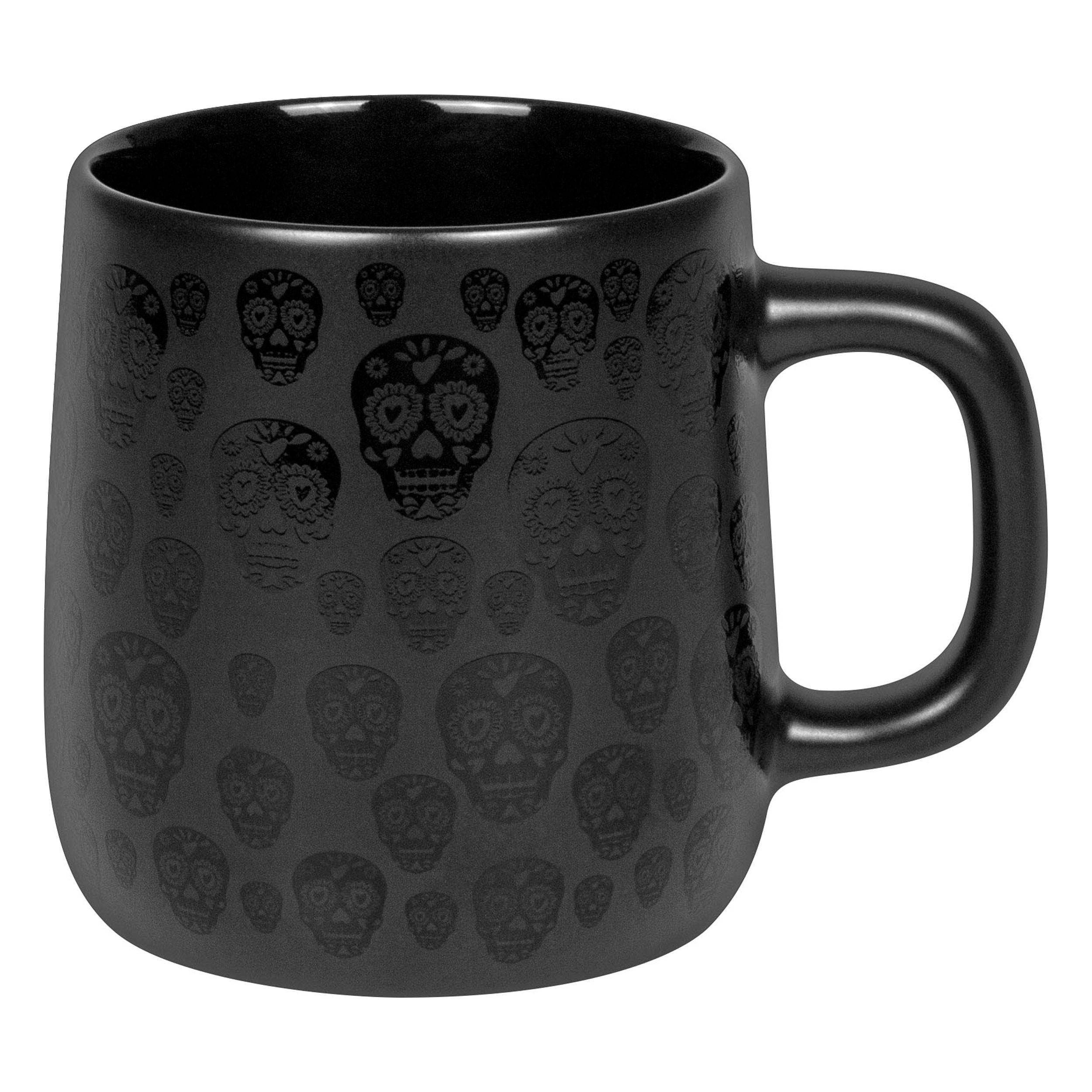 KAFFEEBECHER Calavera Mexicanas Black - Naturfarben, Keramik (0.4L) - Könitz