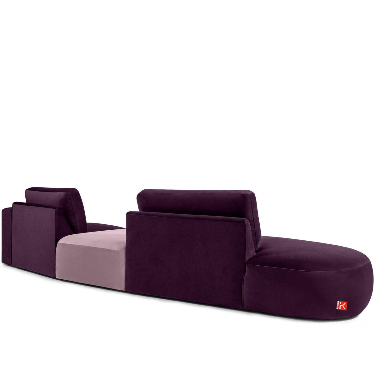 4-SITZER ECKSOFA ZUCCO Velour links, Violett - Violett, Textil (350/84/105cm) - KONSIMO®