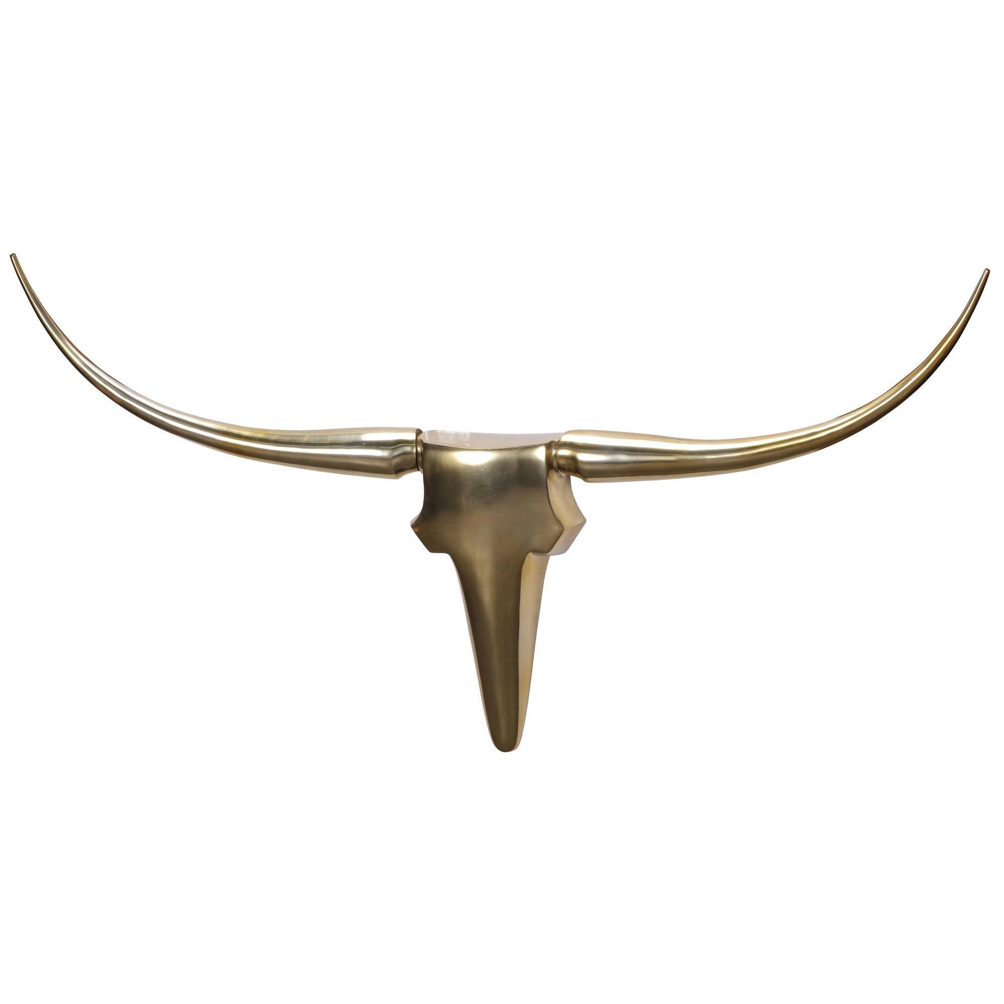 WANDDEKO Geweih Bull Aluminium 125 cm breit, Gold 125x10x60 cm - Goldfarben, Metall (125/60/10cm) - KADIMA DESIGN