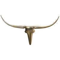 WANDDEKO Geweih Bull Aluminium 125 cm breit, Gold 125x10x60 cm - Goldfarben, Metall (125/60/10cm) - KADIMA DESIGN