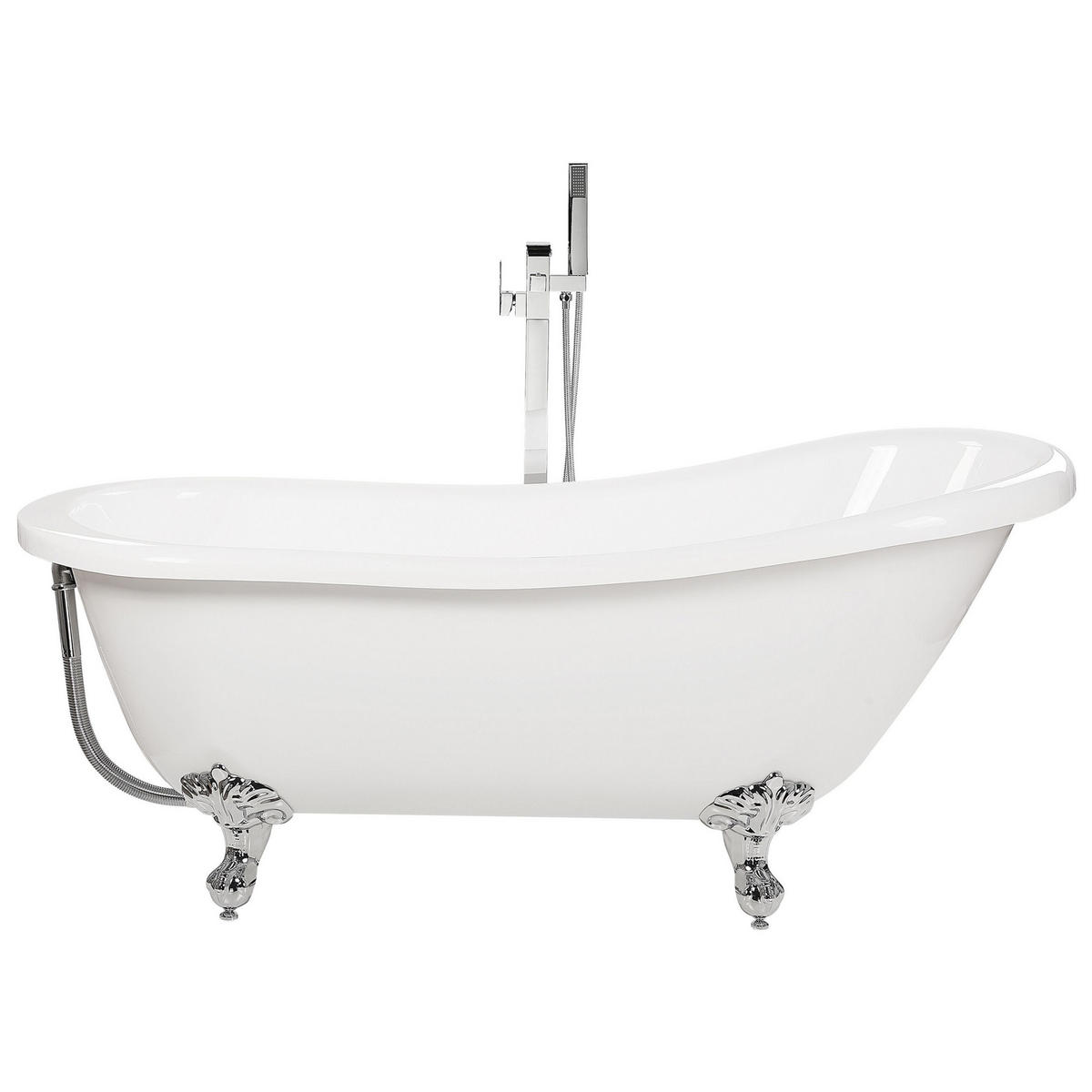 BADEWANNE 77x153x74 cm weiß Cayman - Weiß, Kunststoff (77/74/153cm) - Beliani