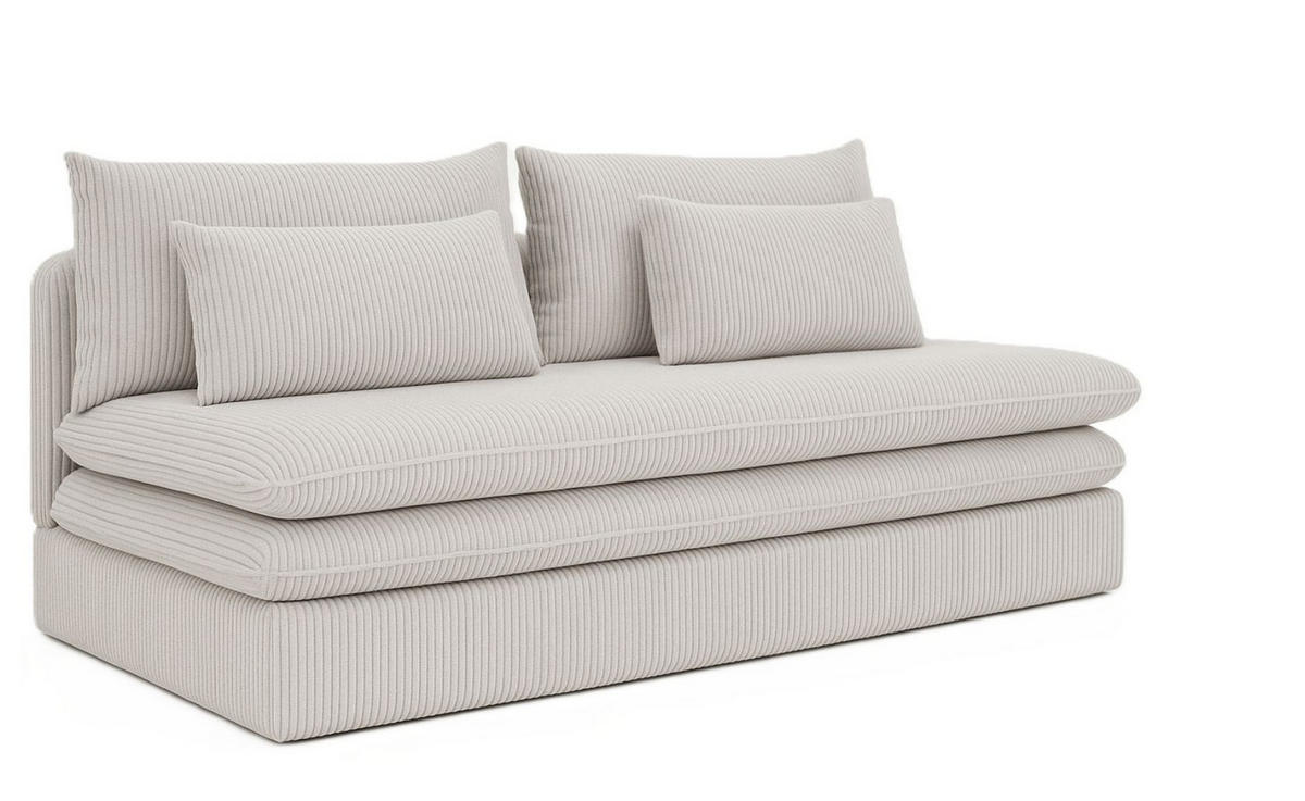 SCHLAFSOFA Mit Bettkasten NELIA, Stoff Poso, Beige - Beige, Holz (190/75/90cm) - Kaiser Möbel