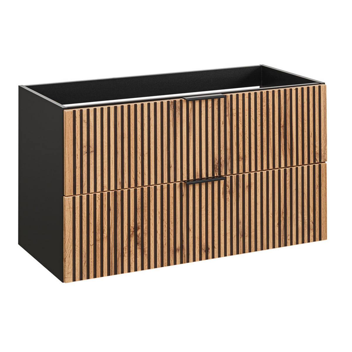 WASCHBECKENSCHRANK Xanten-56 - Braun, Holzwerkstoff (100/57/46cm) - Lomado