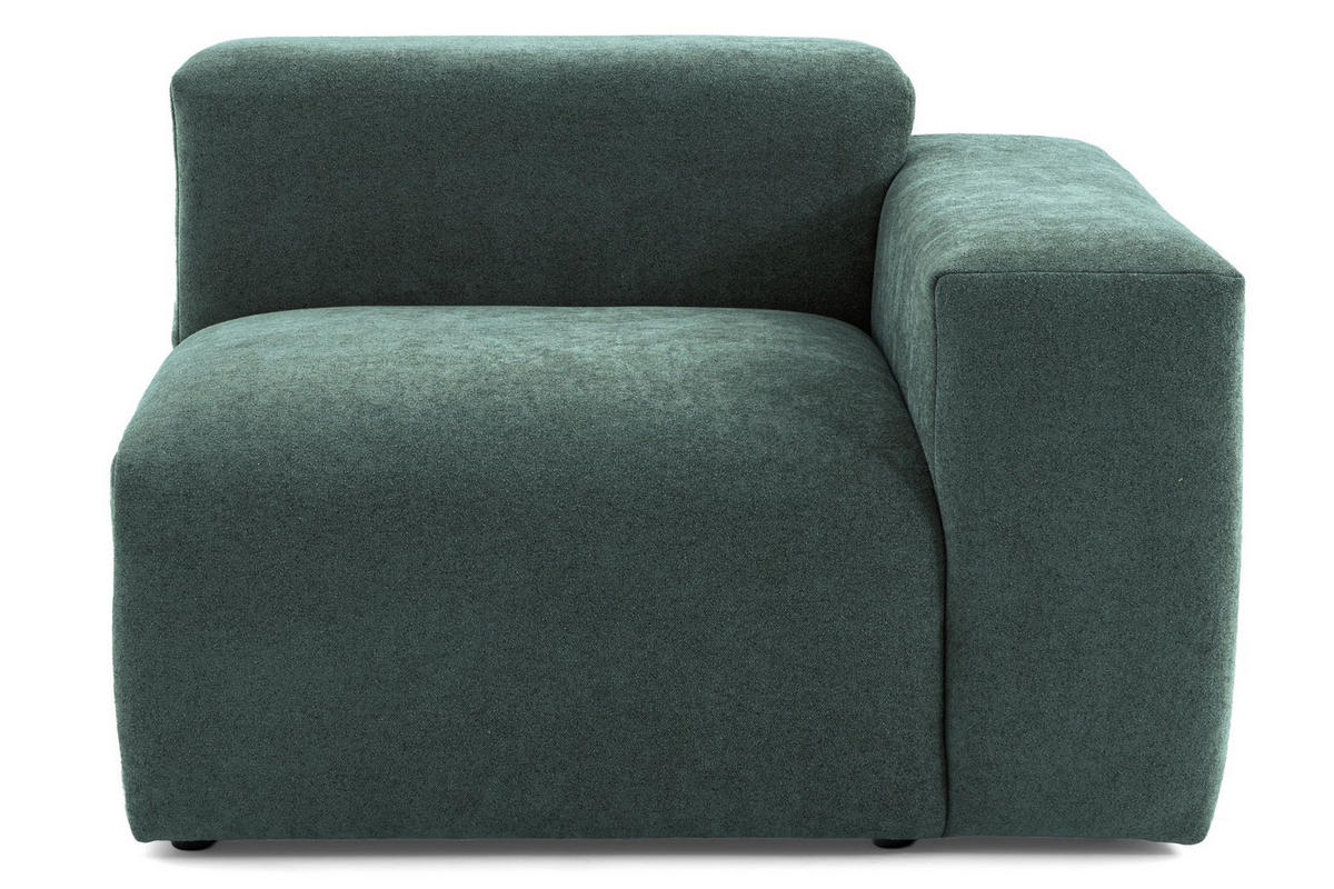 4-SITZER modulares Sofa HEAVEN SET 4 Links, Breite 335 cm Webstoff Dunkelgrün - Dunkelgrün/Schwarz, Holz/Kunststoff (335/71/102cm) - Muffo