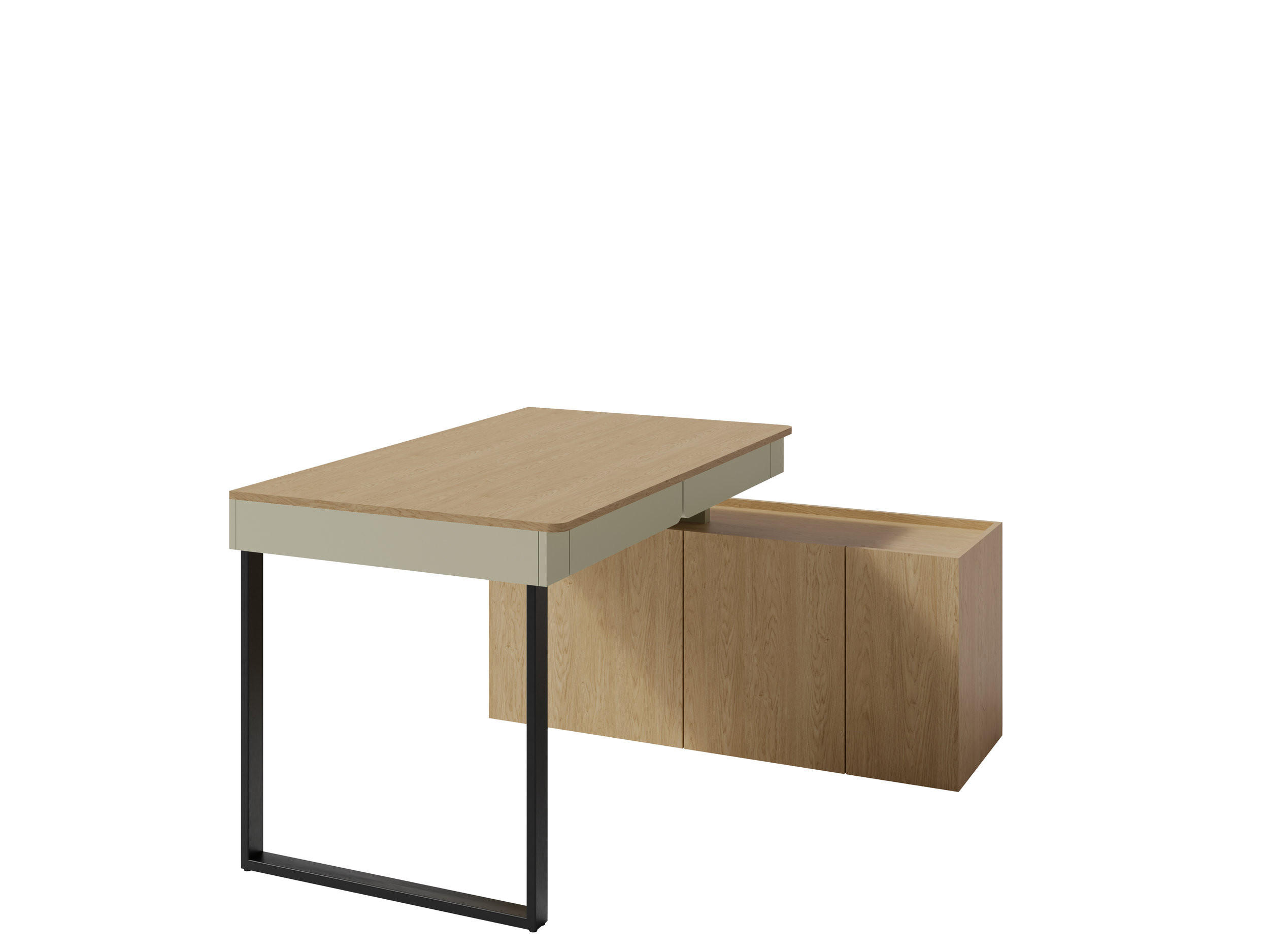 SCHREIBTISCH MURO 131x140x74,5 cm Bürotisch Computertisch, Hellgrün - Hellgrün, Holzwerkstoff (140/131/74.5cm) - MASSENO