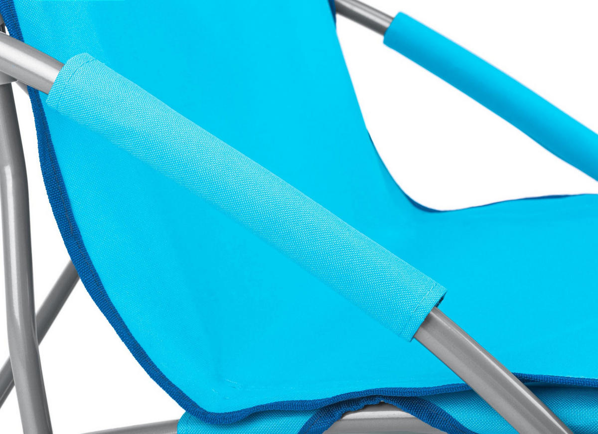 GARTEN-RELAXSESSEL bis 125 kg - Hellblau, Textil (50.5/57.5/92cm)
