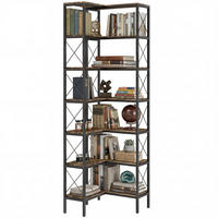 REGAL DE-15579 6 Ebenen, L-Form, 60/60/200 cm Rustikalbraun - Braun, Metall (60/200/60cm) - ComfortXL