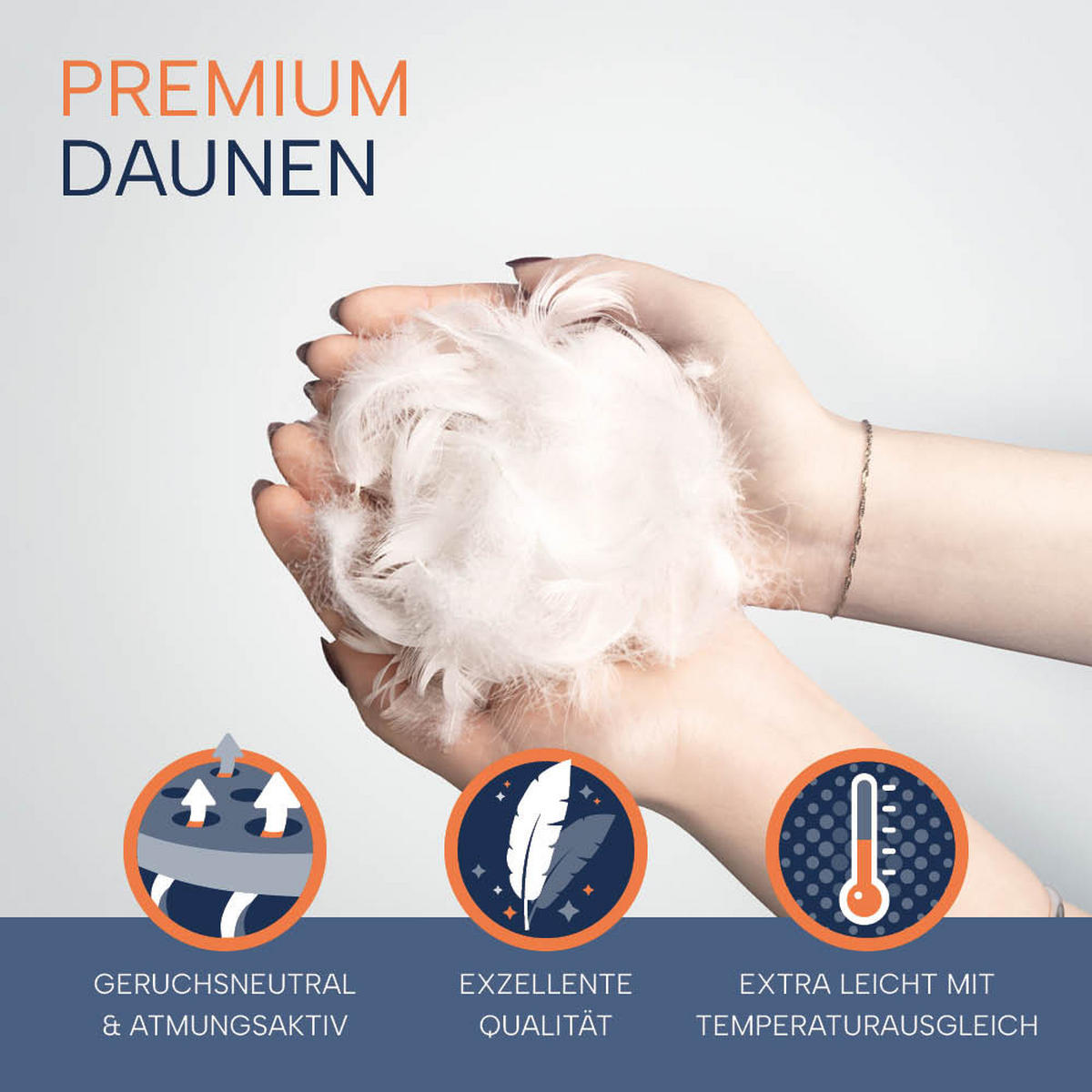 DAUNENDECKE 200x200 Extra leicht, LUXUS Sommerdecke 100% Daune - Weiß, Textil (200/200cm) - casimum