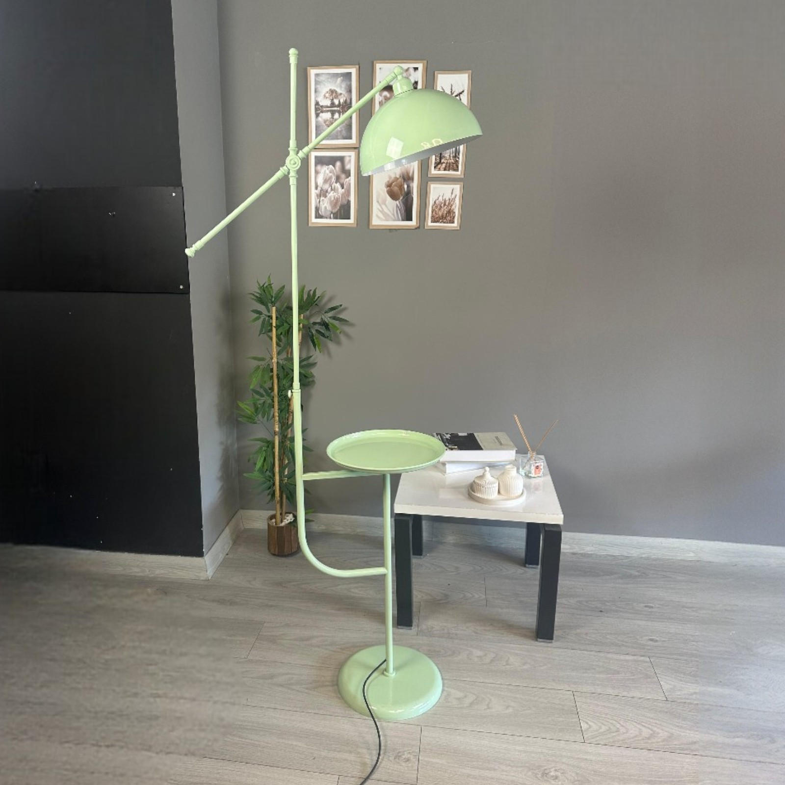 STEHLAMPE Raxon - Mintgrün, Metall (30/30/165cm) - Bamyum