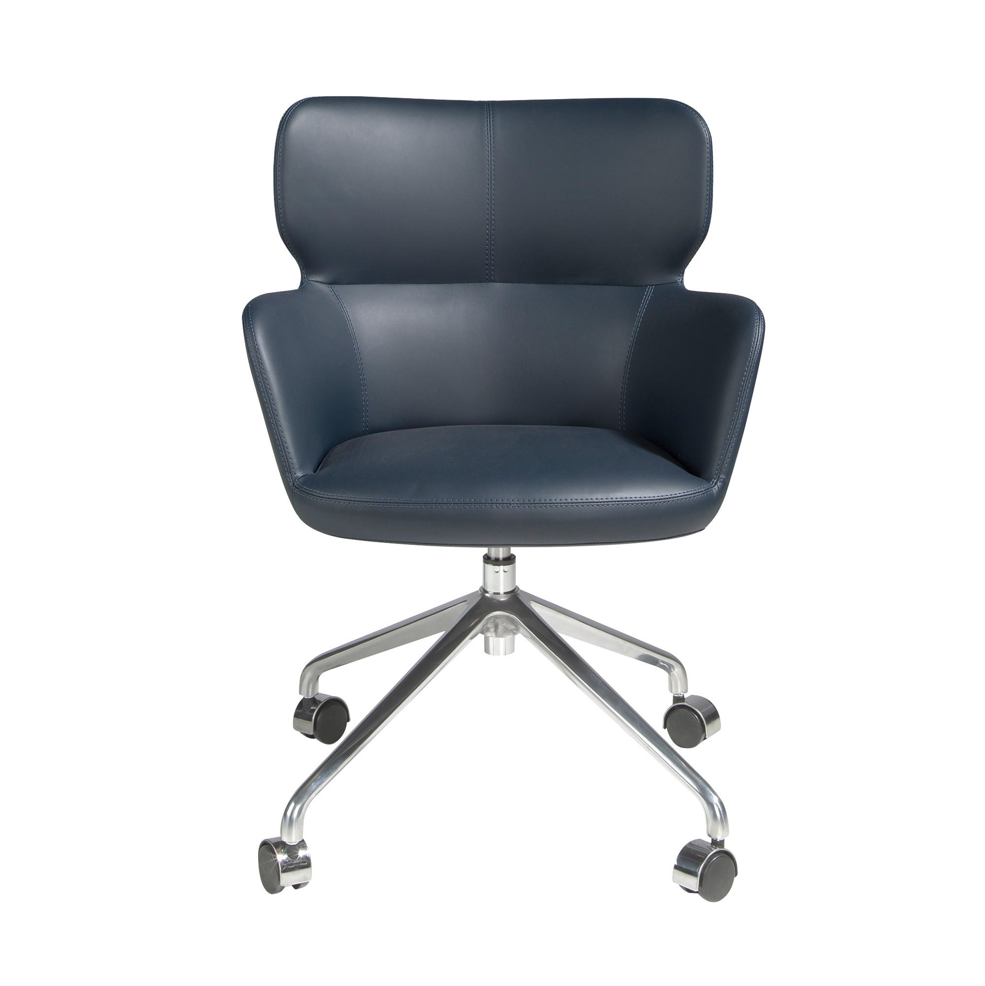 DREHSTUHL Grau Blau Schwarz 58/59/80 cm - Blau/Schwarz, Leder (58/80/59cm) - ANGEL CERDA