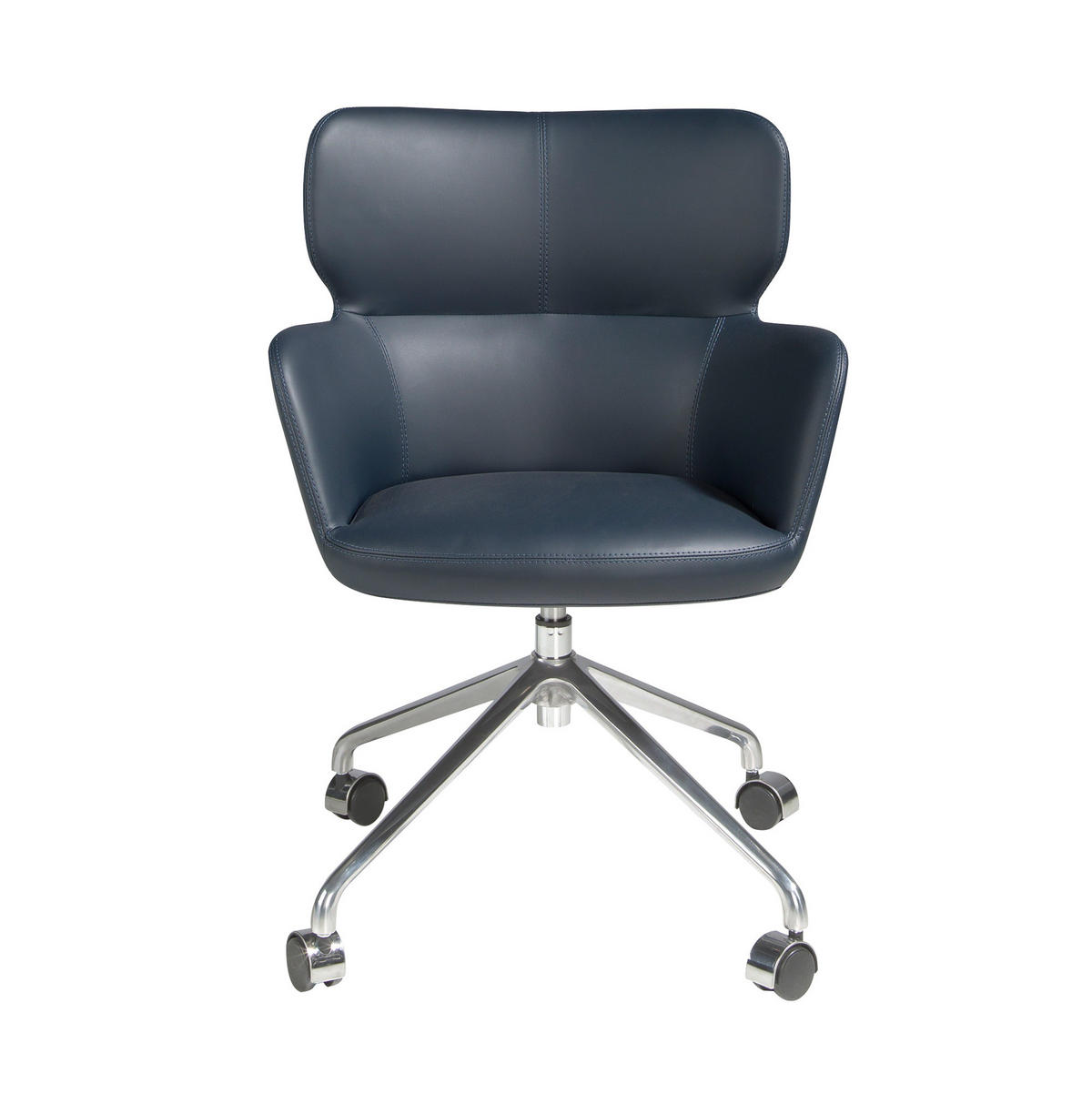 DREHSTUHL Grau Blau Schwarz 58/59/80 cm - Blau/Schwarz, Leder (58/80/59cm) - ANGEL CERDA