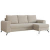 ECKSOFA Hugo Boucle Beige - Beige/Schwarz, Textil/Metall (242/140cm) - MKS