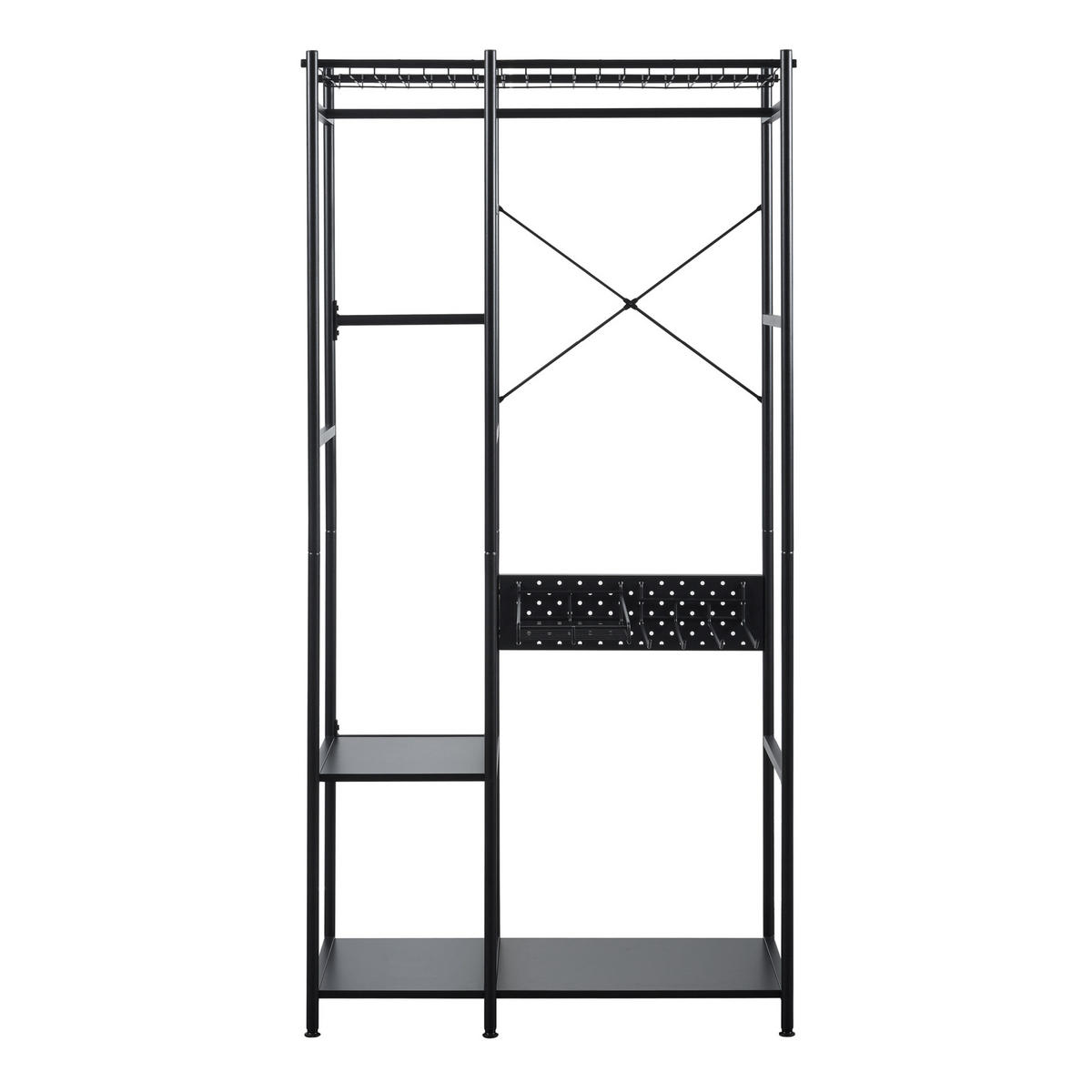 GARDEROBENSTÄNDER Brønnøy - Schwarz, Metall (90/182/46cm) - [en.casa]