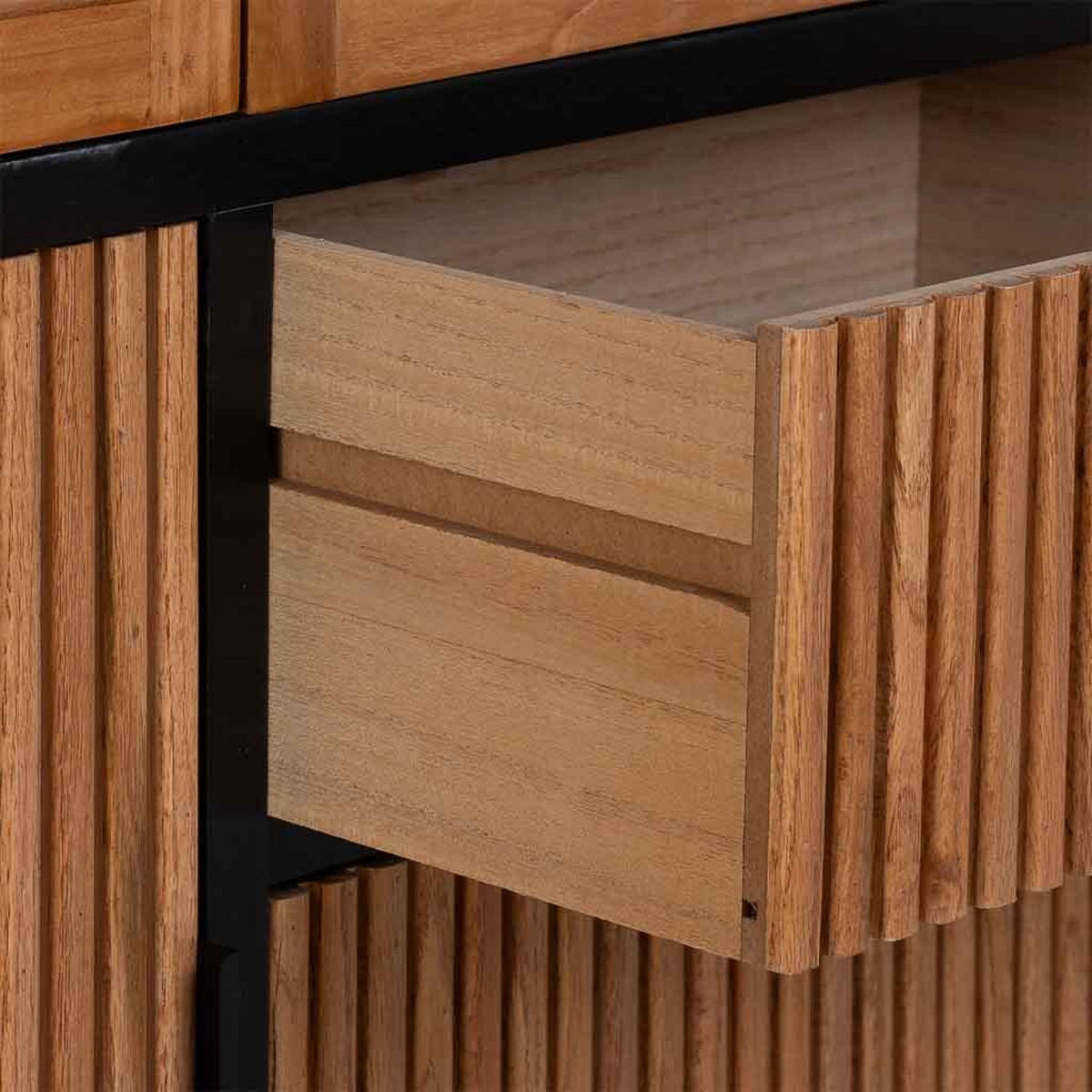 VITRINE mit 3 türen und 3 schubladen, holz, 100x40x135 cm - Braun, Holz (100/136/40cm) - Wanderlust