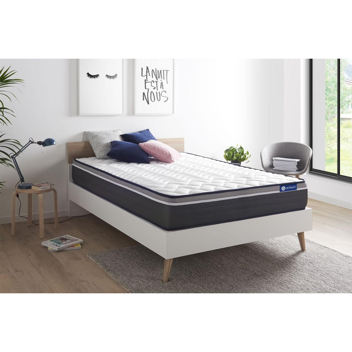 MATRATZE Actilatex plus Latex und Memory-Schaum 130 x 210 cm h4 - Weiß, Textil (130/210cm) - ACTISOM