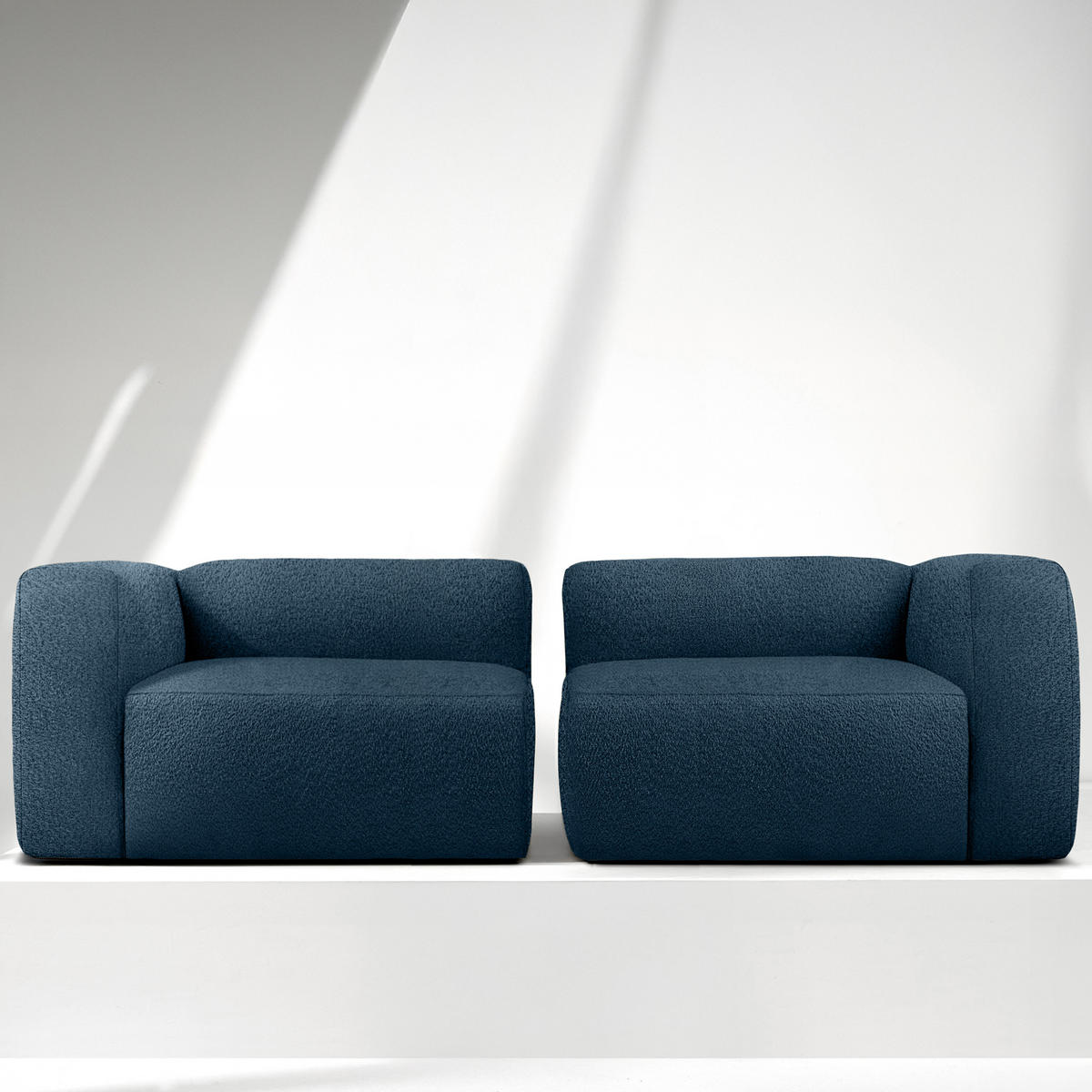 2,5-SITZER SOFA BUFFO, Marineblau - Dunkelblau, Holz/Holzwerkstoff (250/73/96cm) - KONSIMO®