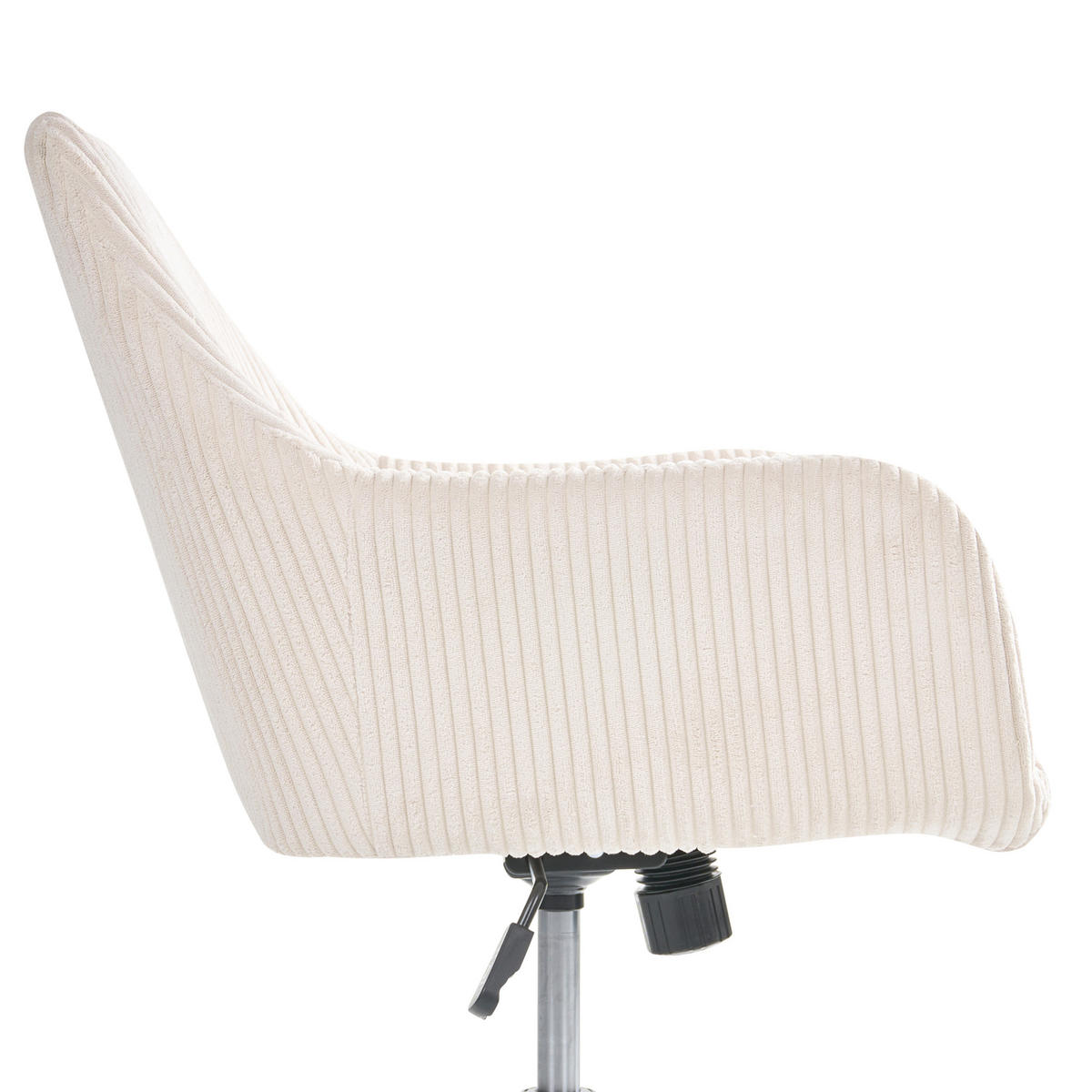 BÜROSTUHL Cord Hellbeige Wellston - Beige/Silberfarben, Textil/Metall (55/80/55cm) - Beliani