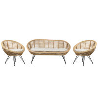 LOUNGE-SET 4-sitzer Rattan Natürlich Maratea - Naturfarben, Naturmaterialien - Beliani