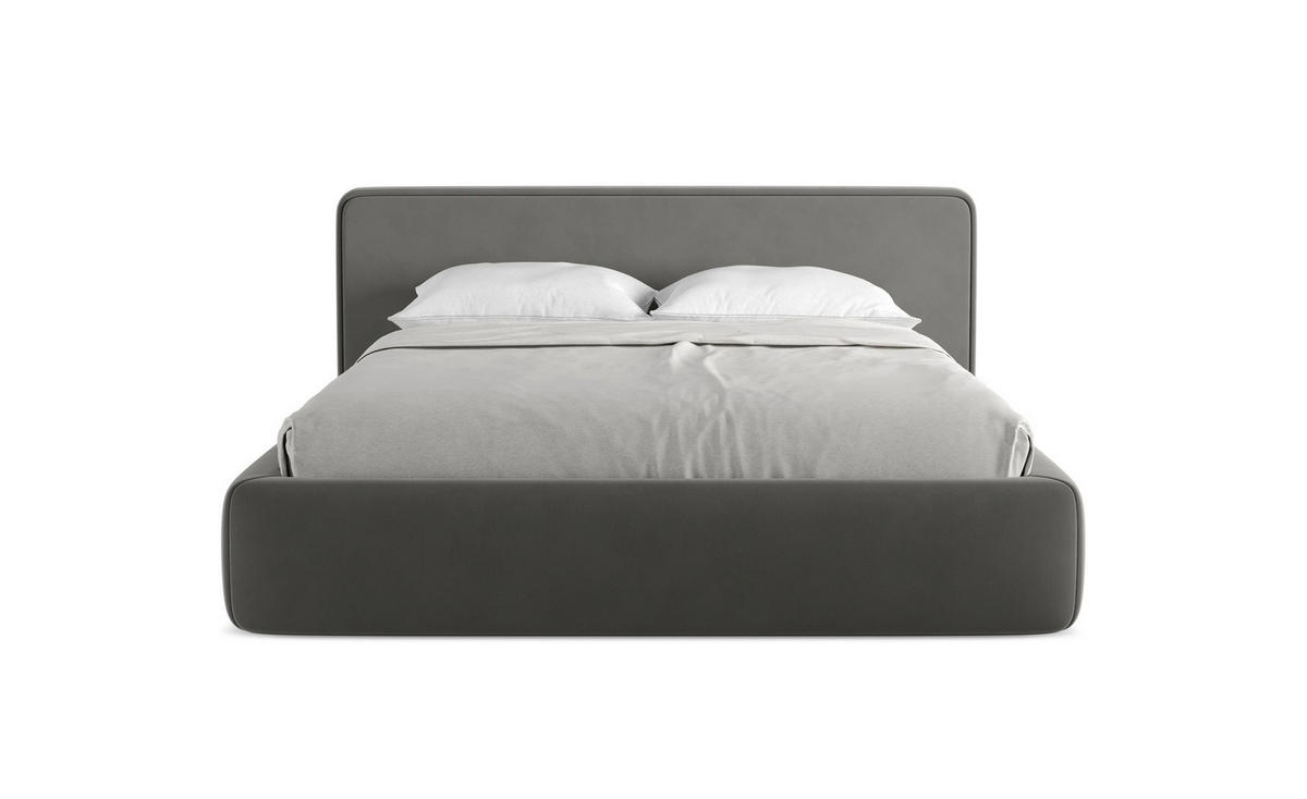 POLSTERBETT mit Bettkasten und Lattenrost 200x225 Grau - Dunkelgrau/Schwarz, Kunststoff/Textil (160/200cm) - Makamii