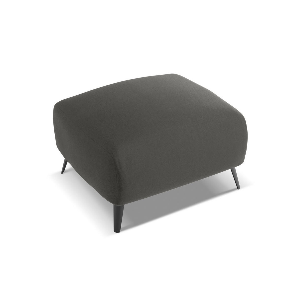 POUF Samt Stoff Grau - Dunkelgrau/Schwarz, Textil/Metall (65/44/65cm) - LaMiaSofa
