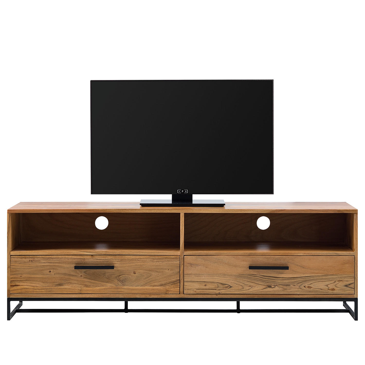 TV-LOWBOARD - Akazie massiv / Eisen, Breite 160 cm - Akaziefarben, Holz (160/50/40cm) - home24