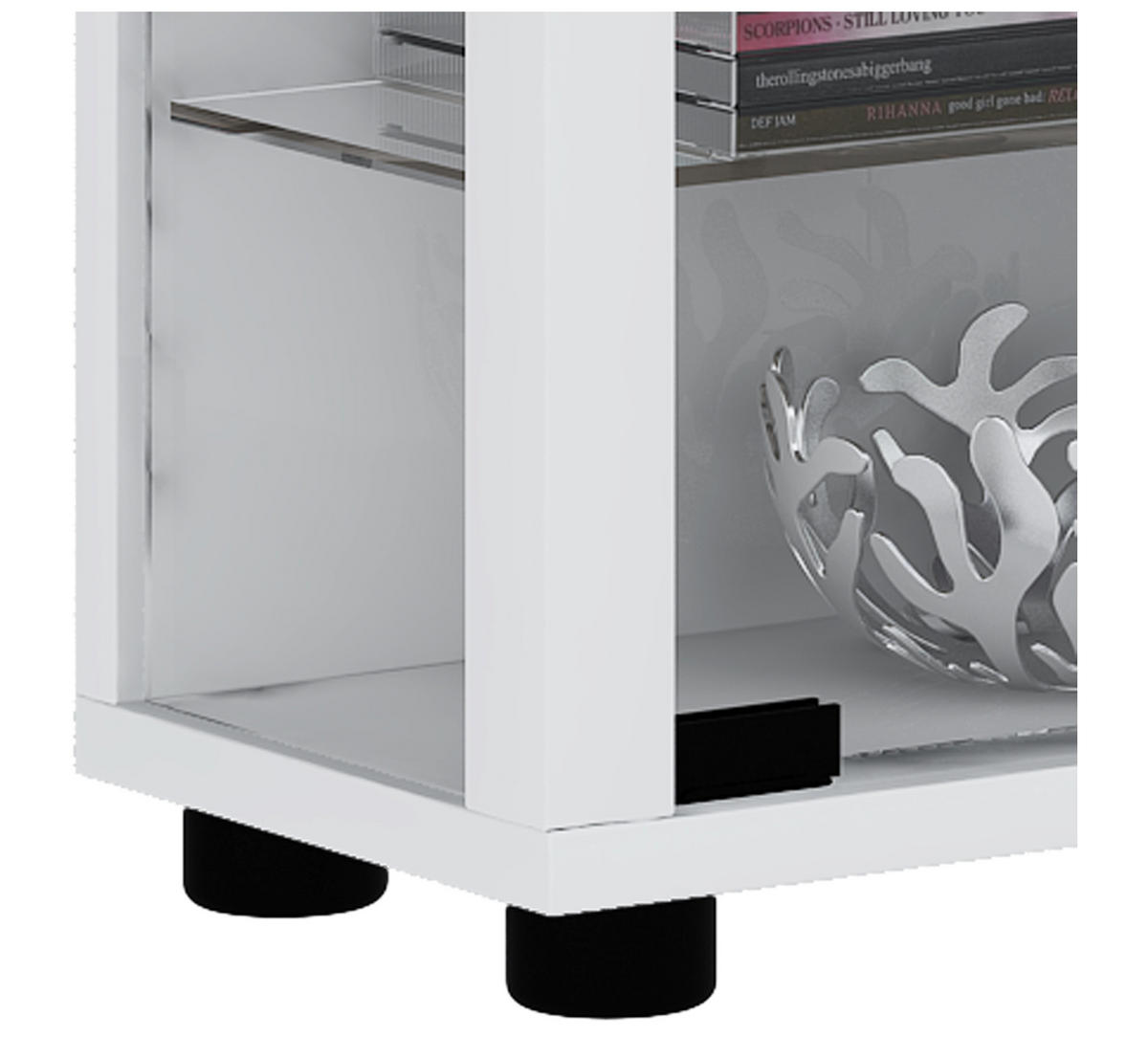 VITRINENSCHRANK Weiß - Weiß, Holzwerkstoff (59/90/18cm) - ebuy24