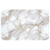 WC-VORLEGER Weiß - Gold - Marmor - Grau Toilettenteppich 80x50 cm - Weiß, Kunststoff/Textil (80/1cm) - OnlyWow