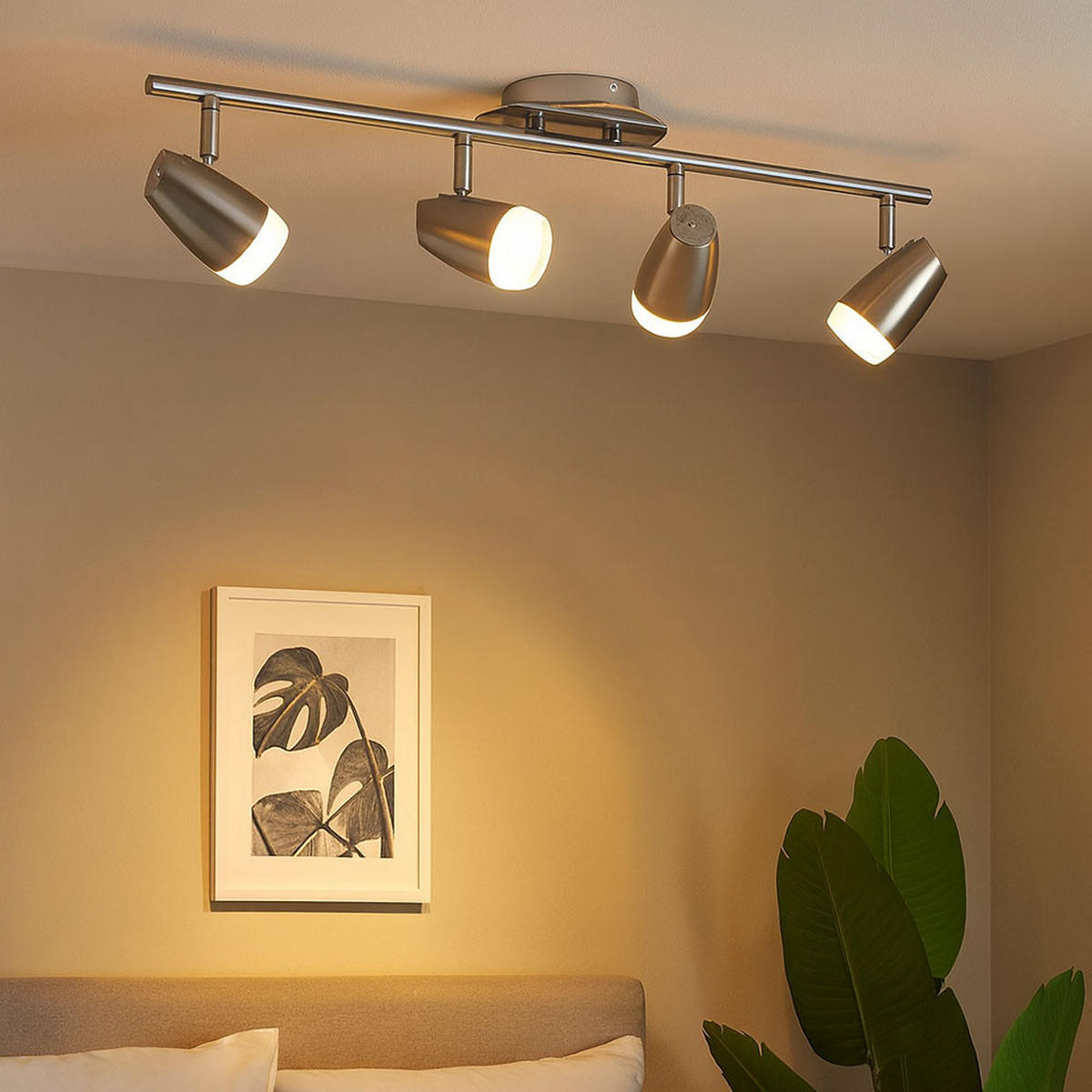 LED DECKENLEUCHTE EYE Chrom Silber - Silberfarben, Metall (58/8/15.5cm) - Esto