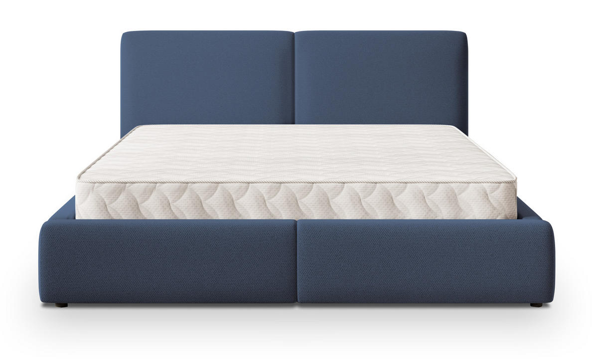POLSTERBETT FELURO SR 200x200 cm mit Bettkästen - Blau - Blau, Holz/Textil - MASSENO