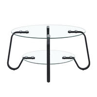 COUCHTISCH aus Metall in Transparent Ø80x45 cm mit 2 Ebenen - Transparent, Metall (80/80/45cm) - Modfu