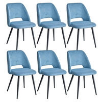 ESSZIMMERSTUHL 6er-Set Cord Blau - Blau, Textil (43/80/45cm)